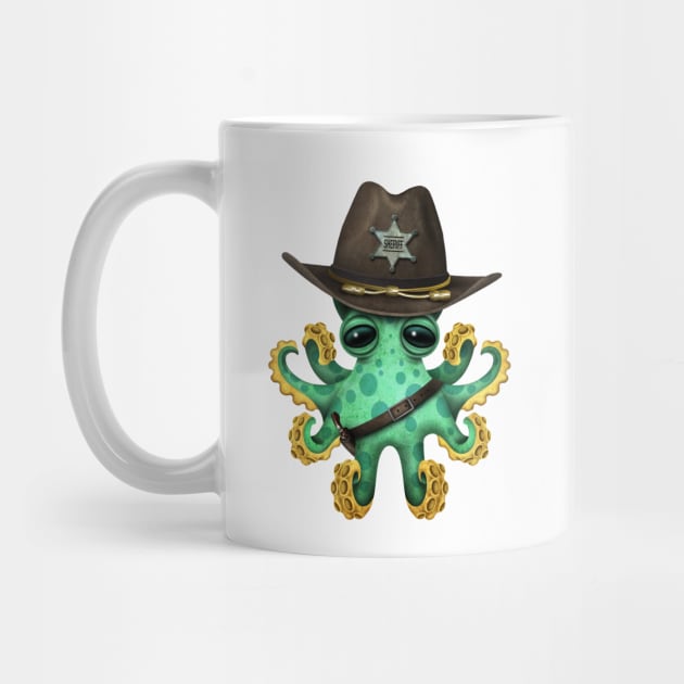 Cute Green Baby Octopus Sheriff by jeffbartels